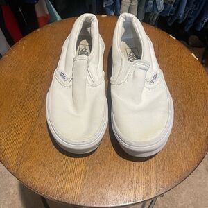 Vans Kids Classic White Slip-On Sneakers